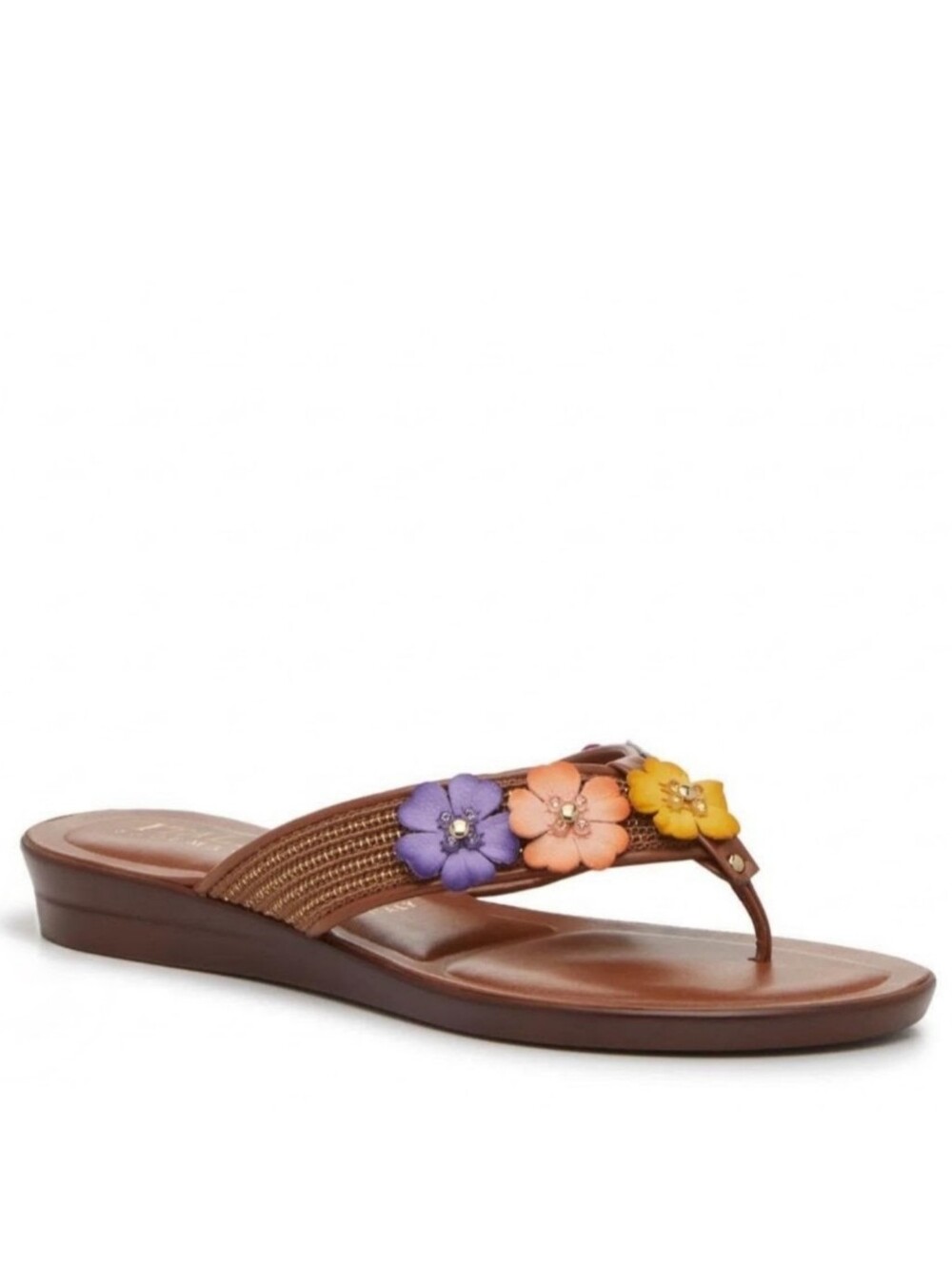 NWOT Italian Shoemakers Women's Chantol Floral Rhinestone Thong Flip Flop Sandal